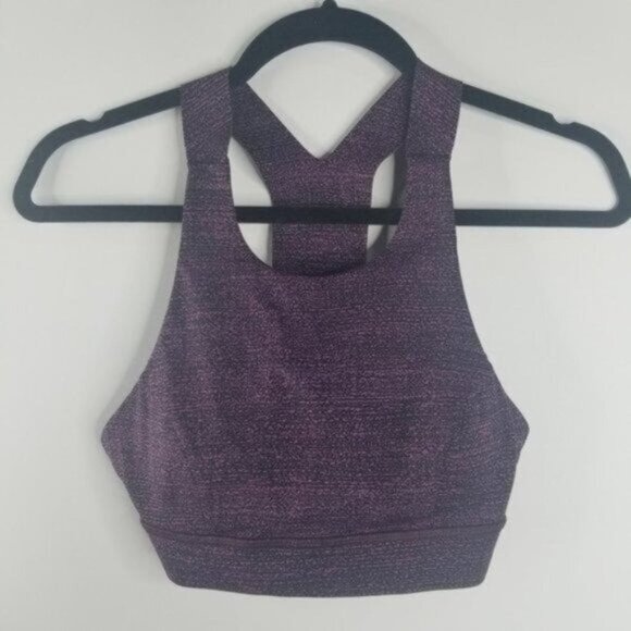 Lululemon Women's Fast & Free Sports Bra Nulux Size 4 Salt Dark Mystic Black - Picture 1 of 7